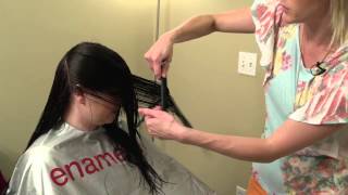 How to do a Vcut  V cut layering on womens hair [upl. by Alegnaoj]