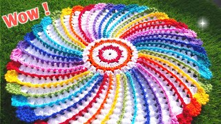 Lovely 🌈 Crochet Trendy Tablemat Tablecloth Doilly Thalposh  🌈 रंगीन थालपोश [upl. by Nue]