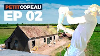 Rénovation extrême Ep 2  Maçonnerie  dalle béton et ouverture des murs [upl. by Ahsit]