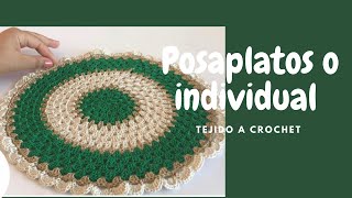 Crochet Tutorial Mantel individuales navideños tejido a crochet punto granny espigo [upl. by Cave]