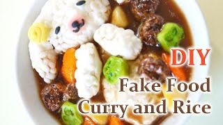 フェイクフード 食べられないカレーの作り方 Clay Craft Curry and Rice [upl. by Aicenert920]