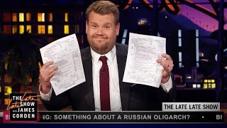 James Corden Has Trumps Tax Returns [upl. by Medarda]