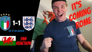 ITALY BEAT ENGLAND ● EURO 2020 ● WELSH FAN REACTION [upl. by Dielle712]