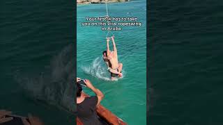 Youve Never Tried The Viral And Biggest Rope Swing In Aruba [upl. by Schuler136]