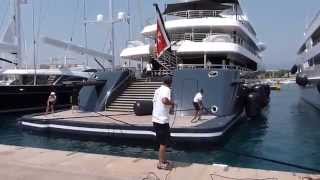 PHOENIX 2 Yacht • Sebastian Kulczyks 160 M Superyacht docking in Antibes [upl. by Jarus]