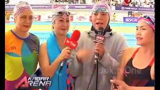 Zoraya Perucha dan Yusharyahya Sisters Turun di CIMB Niaga Masters Swimming Competition 2017 [upl. by Nyladnarb667]