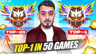 Playing Continue 50 Game For BR Region Top 25 To Top 1 और उसके बाद🤬😭 Hard Challenge Ep 11 [upl. by Meibers]