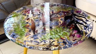 Resin Art Tutorial Amazing table of flowers We make the form ourselves [upl. by Radec]