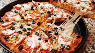 Recette Facile de Pizza Maison SEMOULE Cuisine Marocaine 200 [upl. by Kella813]