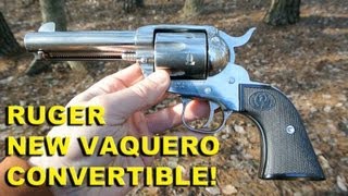 Ruger New Vaquero Convertible 45LCACP Stainless Cowboy Six Shooter [upl. by Nysa]