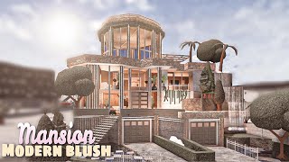 ROBLOX BLOXBURG Blush Modern Mansion  tour  housebuild [upl. by Noemis]