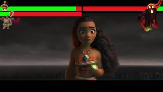 Moana and Maui vs Teka with healthbars [upl. by Nonnel226]