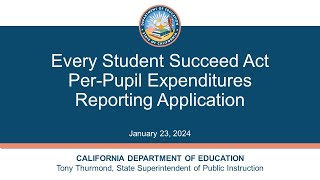 202223 ESSA PerPupil Expenditures Reporting Application [upl. by Alekehs]