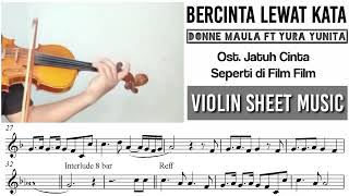 Bercinta Lewat Kata  Donne Maula Ft Yura Yunita  Violin Sheet Music [upl. by Veradi]