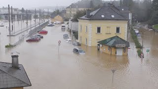 Verheerendes Hochwasser in Österreich  historischer Wasserstand in St Pölten Niederösterreich [upl. by Milah]