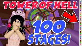 ROBLOX Tower of Hell COMPLETING A 100 STAGE TOWER [upl. by Elraet]