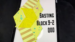 Glue Basting Block 92 of the Queen of Diamonds block of the month quilt pattern [upl. by Ellicec358]