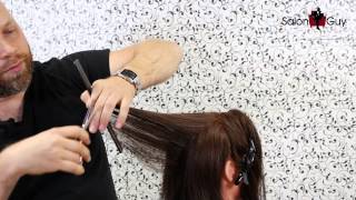 Haircut Tutorial  How to Cut Layers  TheSalonGuy [upl. by Sellers547]