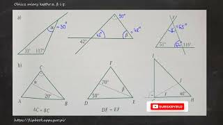 Oblicz miary kątów α β i γ a 33° 117° i α b 42° 90° i β c51° 116° i γ [upl. by Armillda]