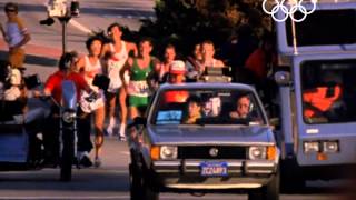 Carlos Lopes Comes Back To Win Marathon Gold  Los Angeles 1984 Olympics [upl. by Gnilyam]