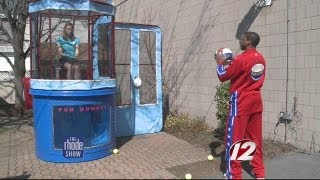 Harlem Globtrotter Dunks Michaela In Dunk Tank [upl. by Maighdlin]