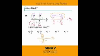 2024 KPSS quotRASYONEL SAYILARDA İŞLEMquot ÇIKMIŞ SORU ÇÖZÜMÜ 💯 ❗ [upl. by Amaleta306]