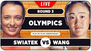 SWIATEK vs WANG • Paris Olympics 2024 • LIVE Tennis Play by Play Stream [upl. by Atnuahs]