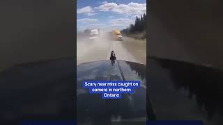 Scary near miss caught on camera in northern Ontario [upl. by Draude]