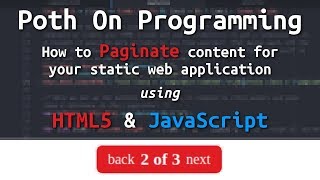 Pagination for Static Web Applications in Pure JavaScript [upl. by Shaw683]