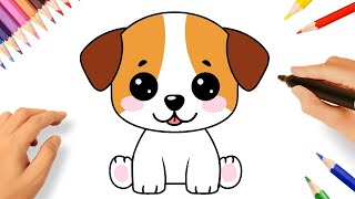 CÓMO DIBUJAR UN PERRITO BEBÉ KAWAII 🐶💟 [upl. by Nihs]