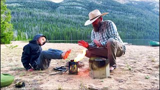 Canoe Wild Camping a Secluded Wilderness Beach Fishing Hiking Firebox Stove Catch amp Cook [upl. by Derdlim]