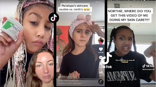 North West and Penelope Disick SKINCARE ROUTINE  TIKTOK REACTS 🧴🫧 [upl. by Itoc744]