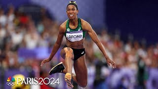 Thea LaFond takes gold in womens triple jump USAs Jasmine Moore wins bronze  Paris Olympics [upl. by Eelaras187]