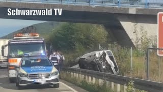 🚨🚒 Lieferwagen kommt bei Laufenburg von der Autobahn BAB 98 ab  Feuerwehr im Einsatz 30092024 [upl. by Helbonnas]