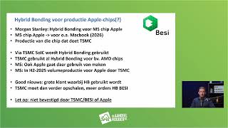 BESI omhoog Apple chip met Hybrid Bonding [upl. by Ynohtnaeoj]