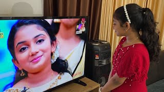 Minsha reaction on tv 🤩ഓണാഘോഷം Tv യിൽ Reaction Happy [upl. by Fortunio602]