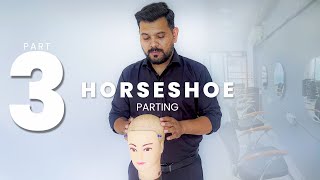 Horseshoe Parting  Parting and Sectioning Hair  Part 3 [upl. by Davenport853]