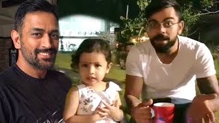 Virat Kohlis CUTE Video With MS Dhonis Daughter Zeva [upl. by Yahc]