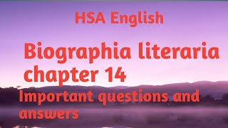 HSA English sure shot questions on Biographia Literaria chapter 14  MCQs for KTETSETNET etc [upl. by Kerstin731]