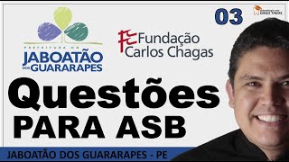 QUESTÕES PARA AUXILIAR EM SAÚDE BUCAL  FUNDAÇÃO CARLOS CHAGAS FCC JABOATÃO DOS GUARARAPES  PE [upl. by Steady]