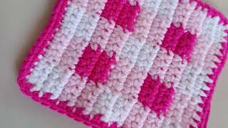 LEFT HANDHow to Crochet plaid pattern step by step [upl. by Enialahs]