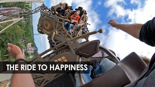 Plopsaland The Ride to Happiness by Tomorrowland xtreme spinning coaster onride POV [upl. by Cyrus]