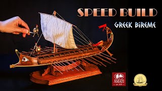 How I DIY an ancient GREEK naval battle ship model Amati Greek Bireme 135 Scale [upl. by Acisey]