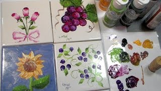 Painting Ceramic Tiles with Folk Art Enamels [upl. by Tobit]