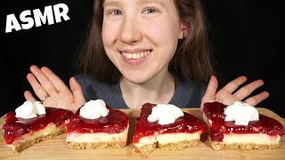 ASMR STRAWBERRY CHEESECAKE MUKBANG No Talking EATING SOUNDS [upl. by Airdnaxela]