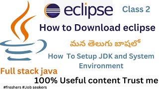 How to Install Eclipse IDE 202403 on Windows 1011 with java JDK and System Environment eclipse [upl. by Aihtenyc]