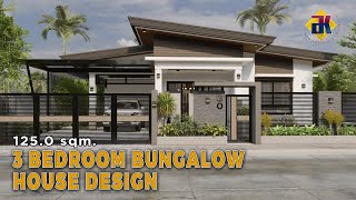 125 sqm 3 Bedroom Bungalow HOUSE DESIGN  Exterior amp Interior Animation [upl. by Damales15]