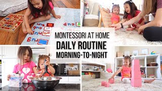 MONTESSORI AT HOME Our ENTIRE DAILY Routine  Montessori Homeschool for Toddler amp Preschooler [upl. by Jempty]