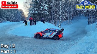 rallye de Suède 2024  Day 2 part 1  tout au câble  Rally Sweden 2024 [upl. by Aerehs]