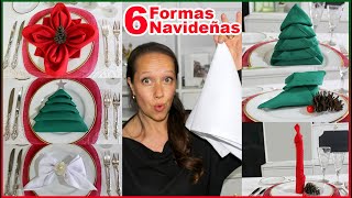 🎄 6 FORMAS DE DOBLAR SERVILLETAS NAVIDEÑAS ✅  Lecotiú [upl. by Etz]